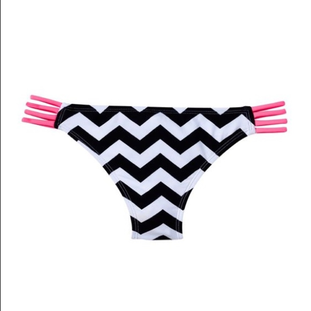 Hula Honey Chevron Bikini Bottoms in Watermelon